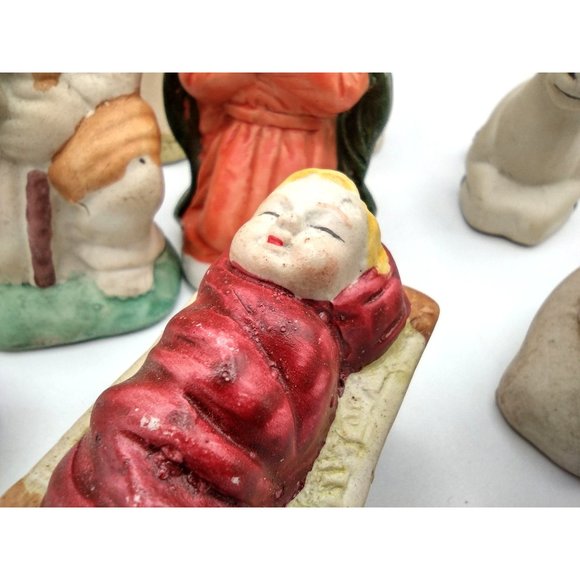 Nativity Set 10 Figures in Set Painted Porcelain Holiday Treasures Christmas - Picture 10 of 12